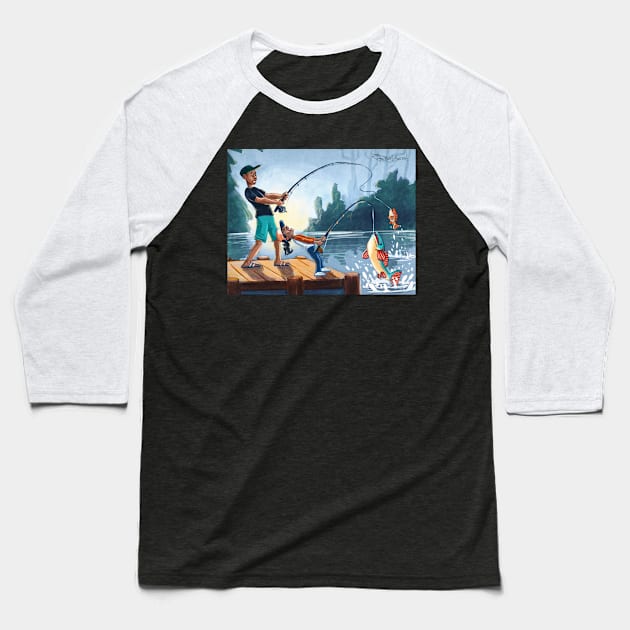 Great Big Fish Story Baseball T-Shirt by reschasketch